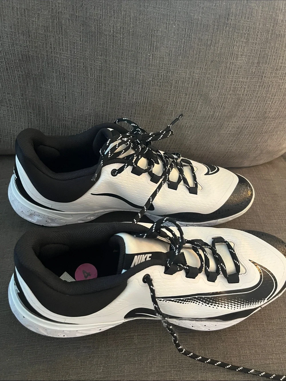 Nike Alpha Huarache Elite 4 Low baseball cleats white black Men’s Size 14 NEW